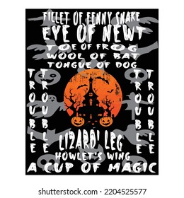 T-shirt halloween illustration design vector eps