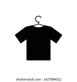 T-shirt with hanger icon in trendy flat style isolated on white background. Symbol for your web site design, logo, app, UI. Vector illustration, EPS