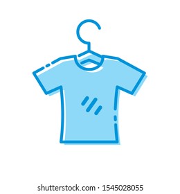 T-shirt  and hanger vector illustration isolated on white background. Clothes icon, clothes clip art 