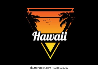 t-shirt hawaii color yellow and orange