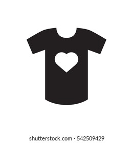 t-shirt with heart icon illustration isolated vector sign symbol
