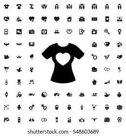 t-shirt with heart icon illustration isolated vector sign symbol
