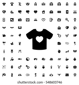 t-shirt with heart icon illustration isolated vector sign symbol