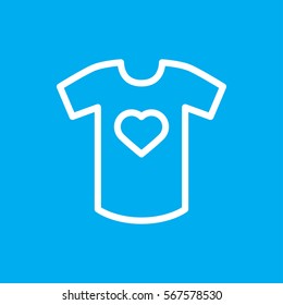 t-shirt with heart icon illustration isolated vector sign symbol