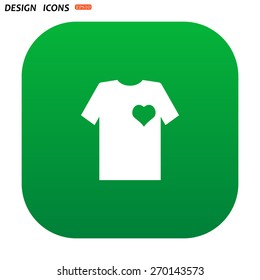 T-shirt and heart  icon. vector design