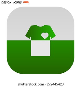 T-shirt and heart  icon. vector design