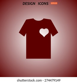 T-shirt and heart  icon. vector design