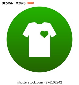 T-shirt and heart  icon. vector design