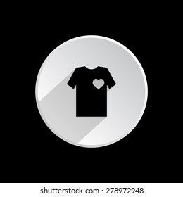 T-shirt and heart  icon. vector design