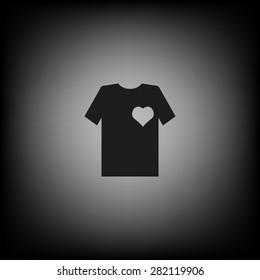 T-shirt and heart  icon. vector design