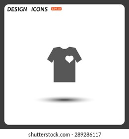 T-shirt and heart  icon. vector design