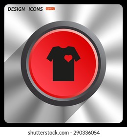 T-shirt and heart  icon. vector design