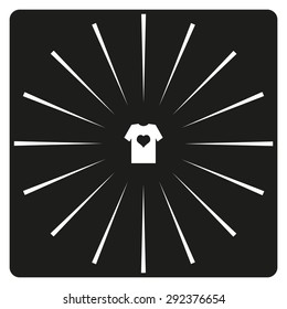 T-shirt and heart  icon. vector design