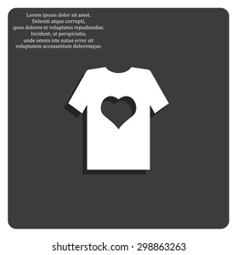 T-shirt and heart  icon. vector design