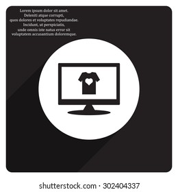 T-shirt and heart  icon. vector design