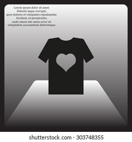 T-shirt and heart  icon. vector design