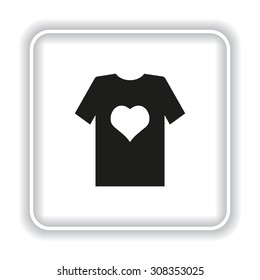 T-shirt and heart  icon. vector design