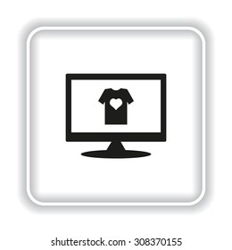 T-shirt and heart  icon. vector design