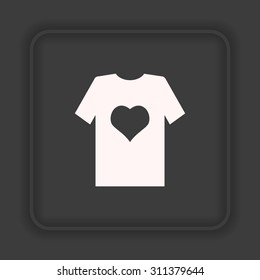 T-shirt and heart  icon. vector design