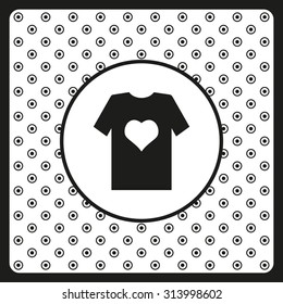 T-shirt and heart  icon. vector design