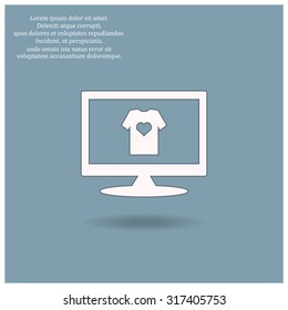 T-shirt and heart  icon. vector design