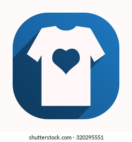T-shirt and heart  icon. vector design