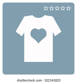 T-shirt and heart  icon. vector design