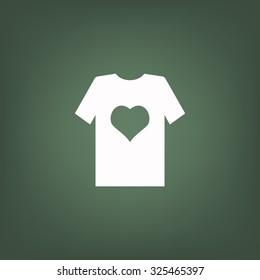 T-shirt and heart  icon. vector design