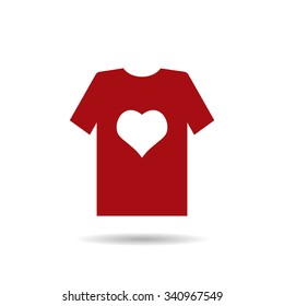 T-shirt and heart  icon. vector design