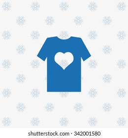 T-shirt and heart  icon. vector design