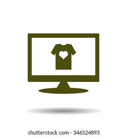 T-shirt and heart  icon. vector design