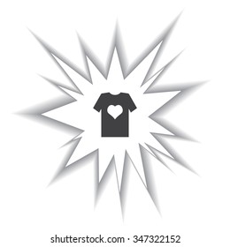 T-shirt and heart  icon. vector design