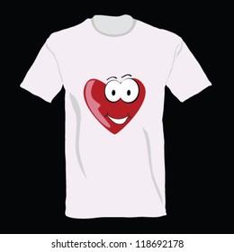 t-shirt with heart on it vector illustration