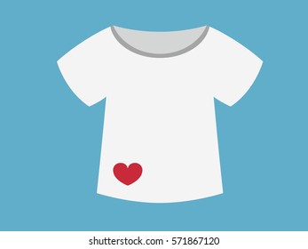 T-shirt with a heart.vector illustration.