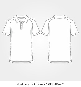 Tshirt Henley Vector Outline Template Front Stock Vector (Royalty Free ...