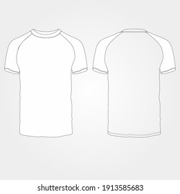 Tshirt Henley Vector Outline Template Front Stock Vector (Royalty Free ...