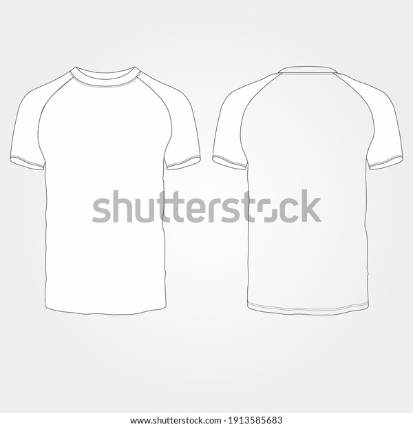 Tshirt Henley Vector Outline Template Front Stock Vector (Royalty Free ...