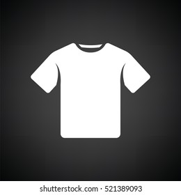 T-shirt icon. Black background with white. Vector illustration.