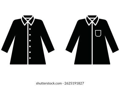 T-shirt icon. Black T-shirt silhouette in flat style, isolated on a white background. Vector illustration.