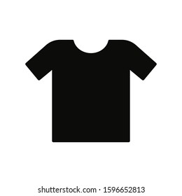 T-shirt icon. Black silhouette. Vector drawing. Isolated object on a white background. Isolate.