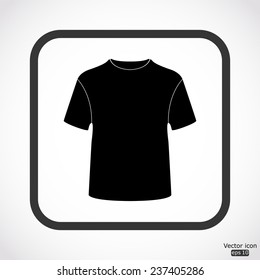 t-shirt icon - black vector illustration