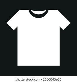   t-shirt icon. Black white t-shirt silhouette in flat style, isolated on a white background. vector icon.

