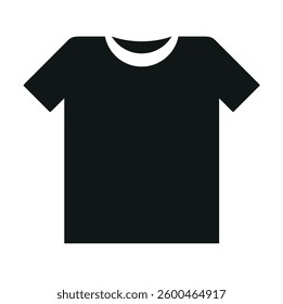  t-shirt icon. Black white t-shirt silhouette in flat style, isolated on a white background. vector icon.