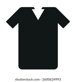  t-shirt icon. Black white t-shirt silhouette in flat style, isolated on a white background. vector icon.