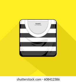 Tshirt Icon Black White Stripe button illustration