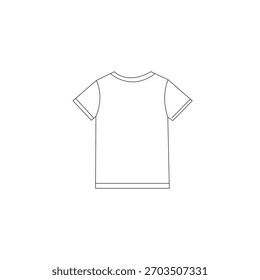 T-Shirt-Symbol. Leere T-Shirt-Vorlage. Schwarze Silhouette eines T-Shirts. Vektorgrafik. Satz von linearen T-Shirt-Symbolen.
