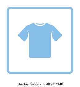 T-shirt icon. Blue frame design. Vector illustration.