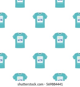 T-shirt icon in cartoon style isolated on white background. Typography pattern stock vector illustration.