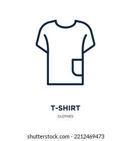 t-shirt icon from clothes collection. Thin linear t-shirt, shirt, casual outline icon isolated on white background. Line vector t-shirt sign, symbol for web and mobile