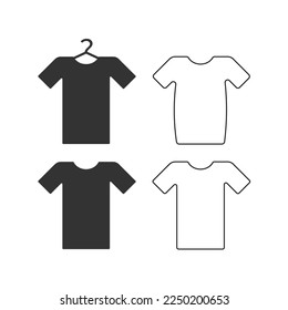 Tshirt icon. Clothing set line and background vector ilustration.